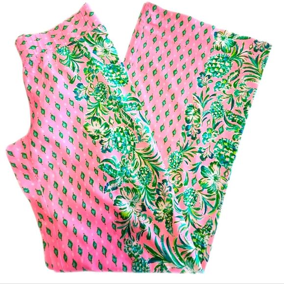 Lilly Pulitzer Elastic Waistband Wide Leg Palazzo Pants Pink & Green, XS - Picture 1 of 15